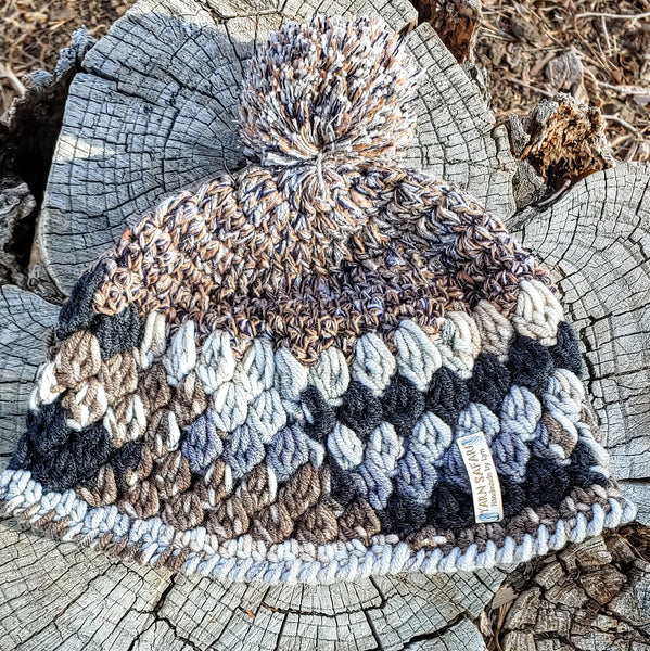 Grey Brown Sparkle Hat