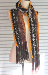 Black and Mustard  Scarf