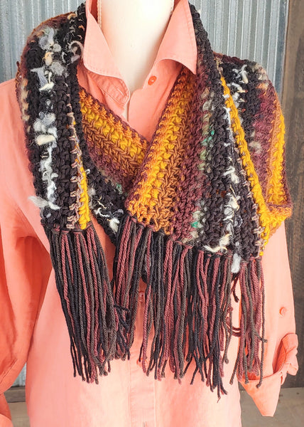 Black and Mustard  Scarf